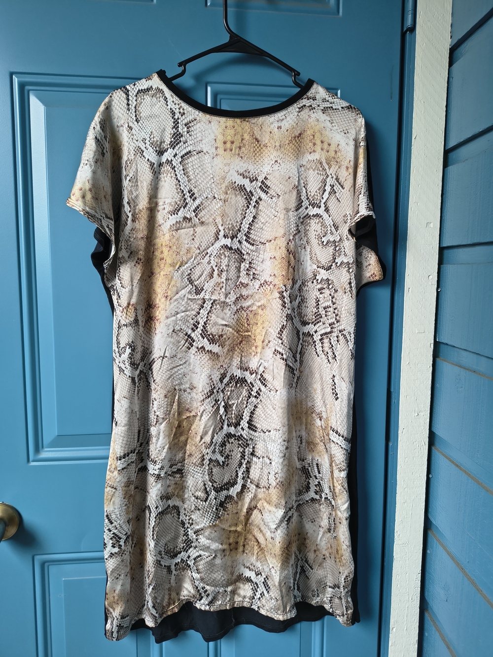 Glamour Beige and Black Snake-Print Midi Dress
